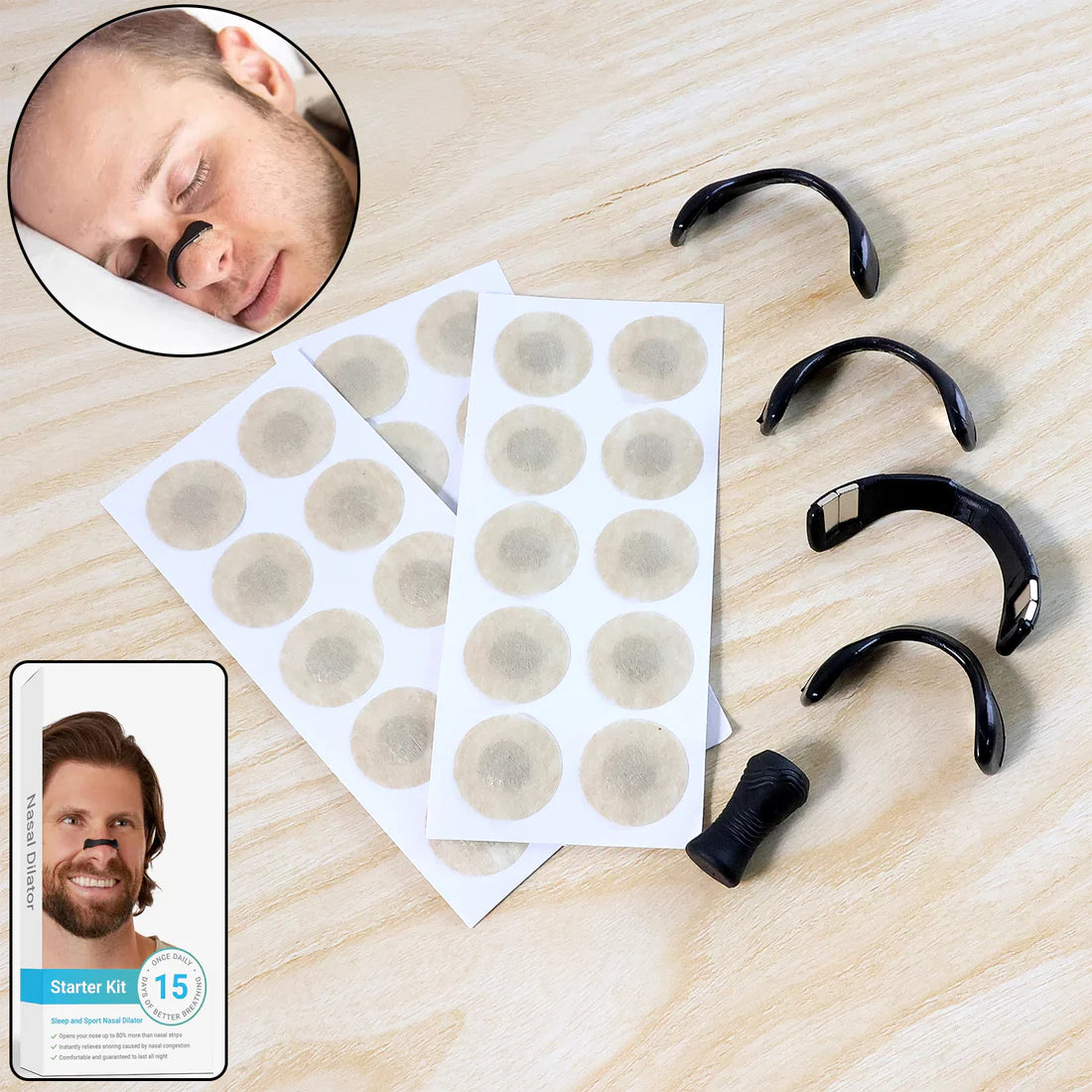Nasal Strip Starter Kit - Boost Oxygen Intake Reduce Snoring (1 Set)