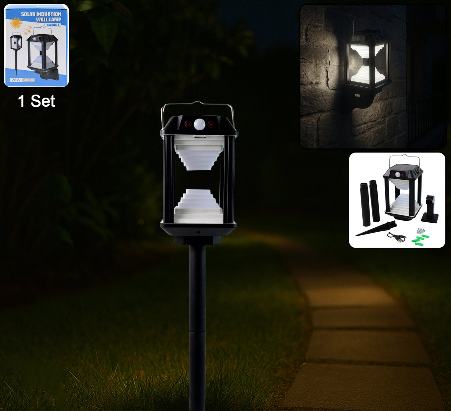 Premium Solar Induction Led Wall Lamp With Motion Sensor (1 Set)