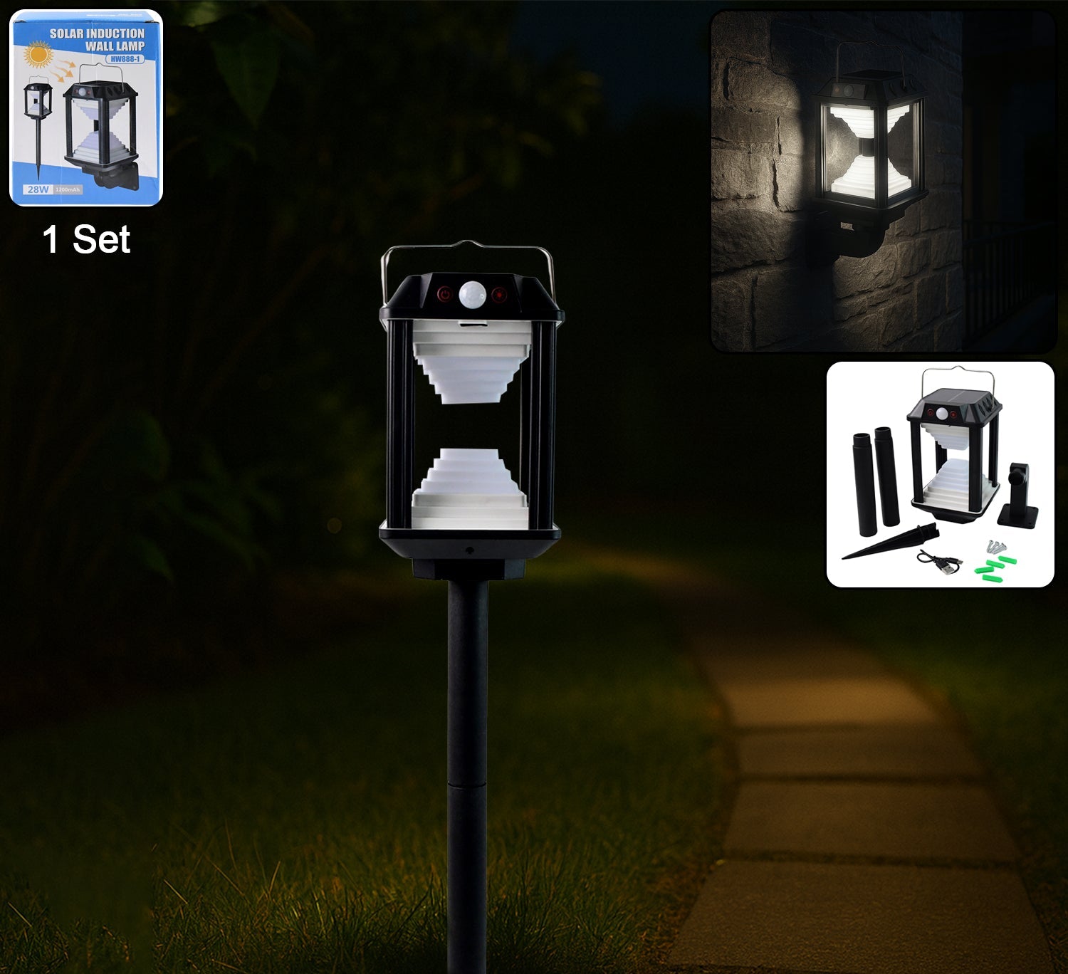 Premium Solar Induction Led Wall Lamp With Motion Sensor (1 Set)