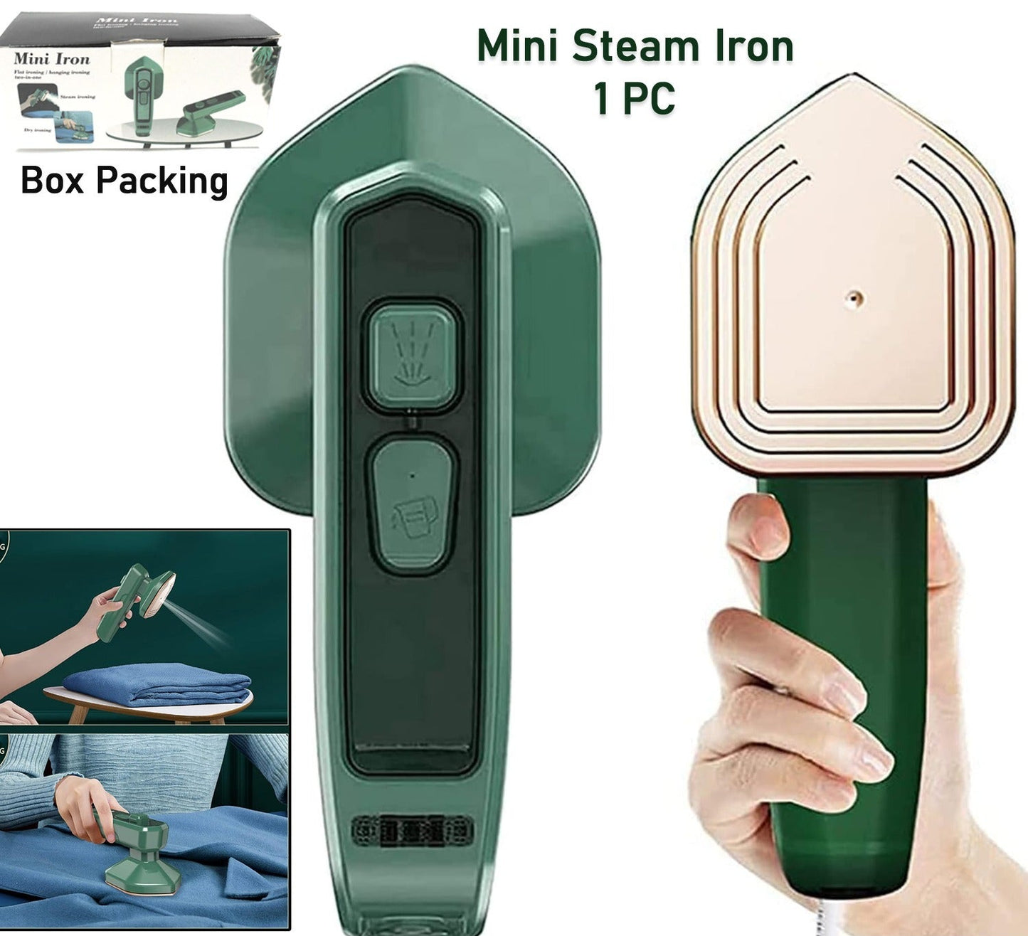 0312 Mini Steam Iron Handheld Garment Steamer For Clothes - Portable Travel Household Ironing Machine Fast Heat Up Powerful Steam Compact Design For Travel And Home Quilting Sewing Iron Useful Gifts For Family Members Friends Birthday (1 Pc)