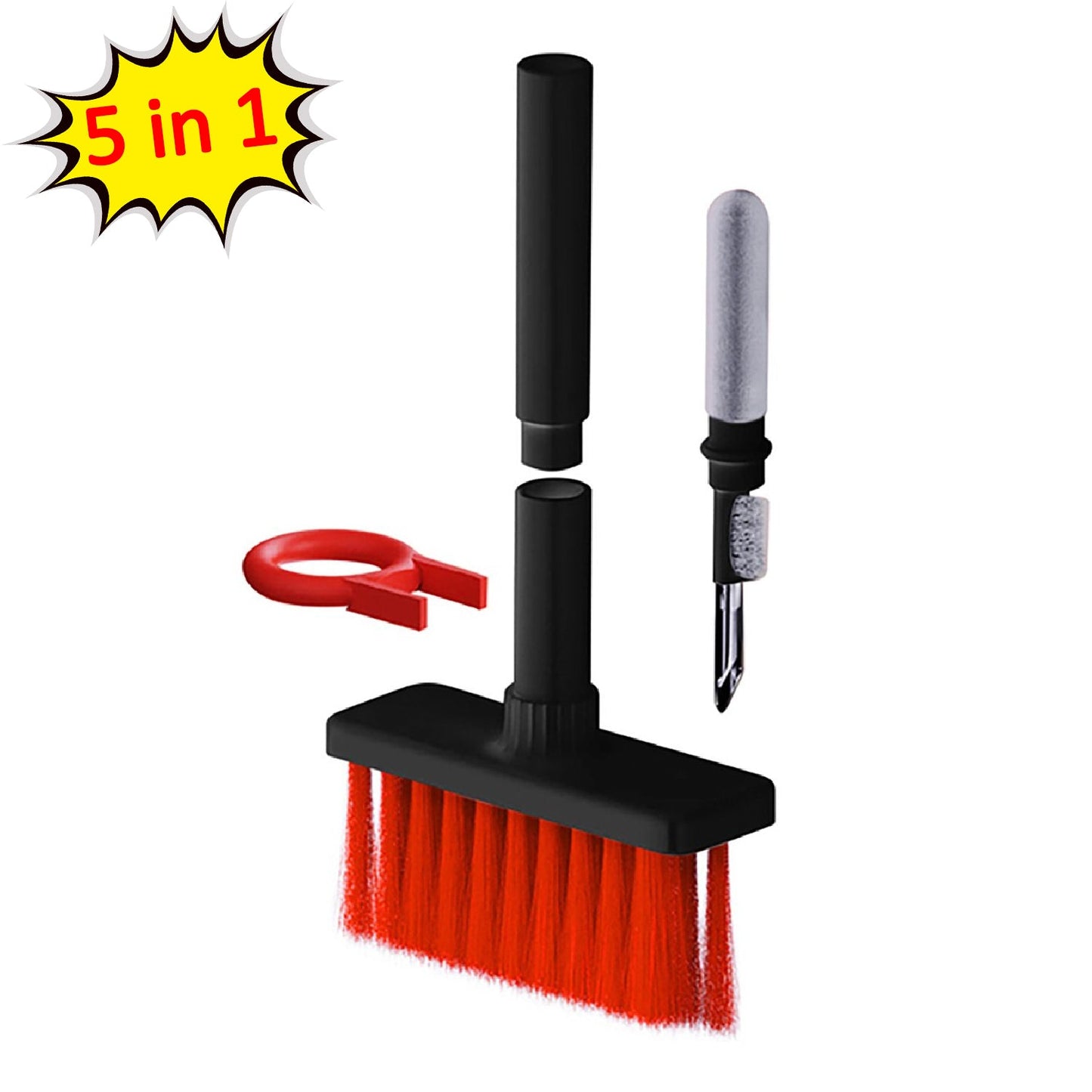 6251 5in1 Multi-function Soft Dust Clean Bush For Computer Cleaning With Corner Gap Duster Keycap Puller Remover For Gamer Pc