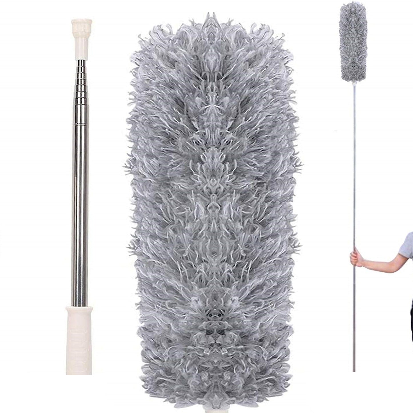 1279 Microfiber Dusters For Cleaning Telescoping Feather Duster With 100 Inches Extendable Handle Pole Dusting Cleaning Tools For Cleaning High Ceiling Ceiling Fan Blinds Cobwebs Furniture Cars