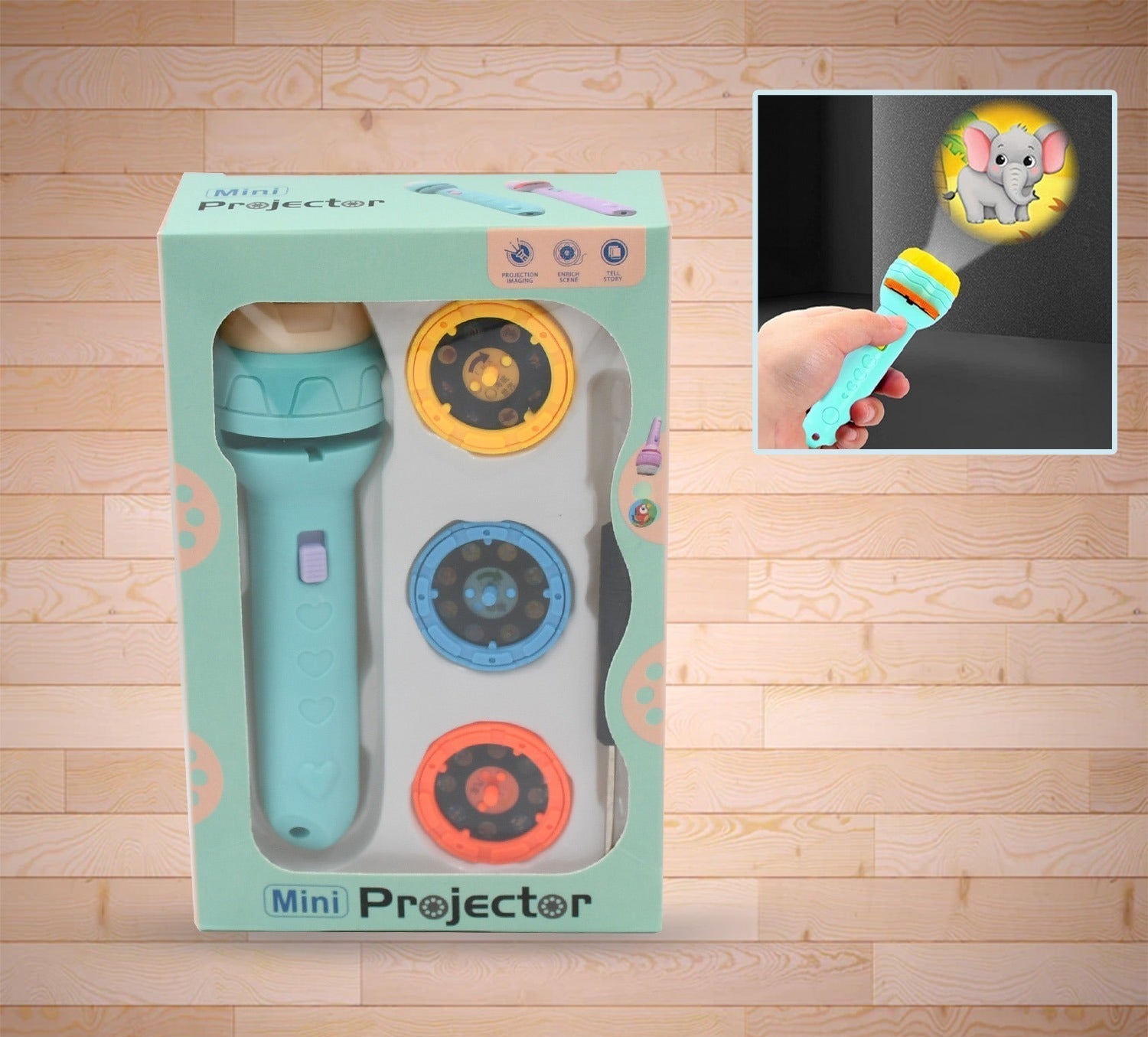 Mini Slide Projector For Kids With 3 Slide And Animated Pattern Flashlight Torch For Kids Projector Torch Educational Learning Toy